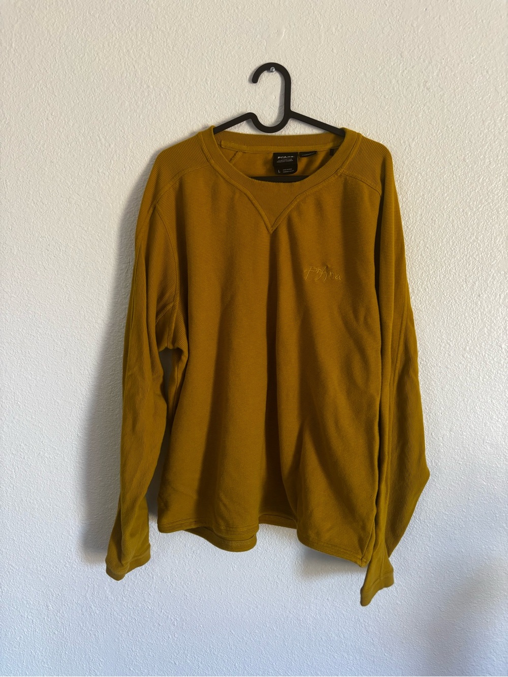 PrAna Mustard Yellow Crewneck Sweatshirt